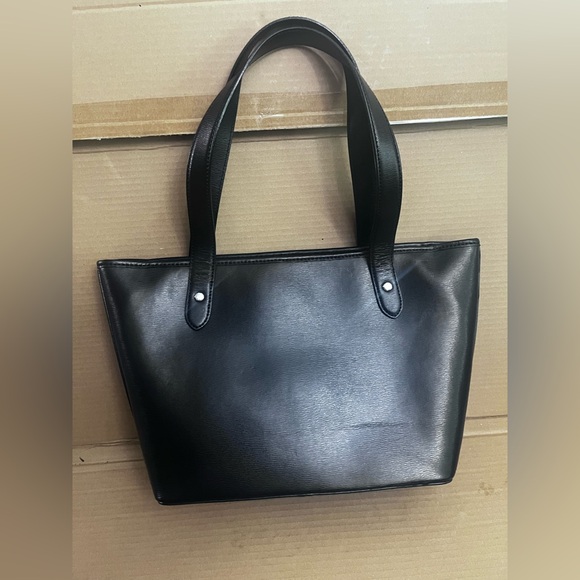 Sold LAUREN RALPH LAUREN TOTE SHOULDER BAG SAFFIANO LEATHER BLACK COLOR - Picture 3 of 13